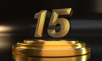 Numbers above golden triple pedestal photo