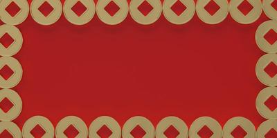 Red abstract pattern element square texture background wallpaper empty copy space decoration ornament happy chinese new year rabbit tiger zodiac horoscope character celebration festival.3d render photo