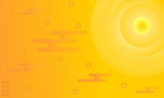 memphis style illustration of the sun shining in the sky. suitable for cartoon, poster, banner and web design vector