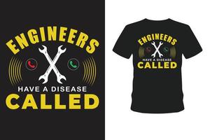 ingeniero tiene una enfermedad llamada camiseta. vector