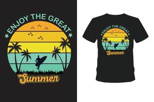 disfruta de la gran camiseta de verano. vector