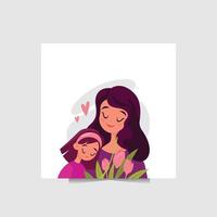 Mother day illustration with flat design vector