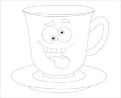 A beautiful funny Cup coloring book pages vector