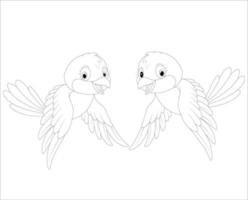 A Beautiful funny Bird Coloring pages vector