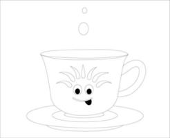 A beautiful funny Cup coloring book pages vector