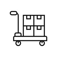 illustration of a digital weighing icon for goods in the form of a box. inventory management, warehouse management. vector