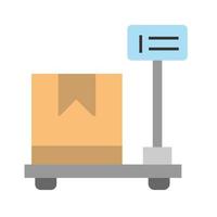 illustration of a digital weighing icon for goods in the form of a box. inventory management, warehouse management. vector