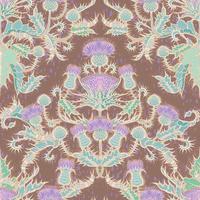 VECTOR PATTERN thistle damask wildflower floral hand drawn art SEAMLESS REPEAT