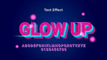 Glow Up Text Effect EPS Premium vector