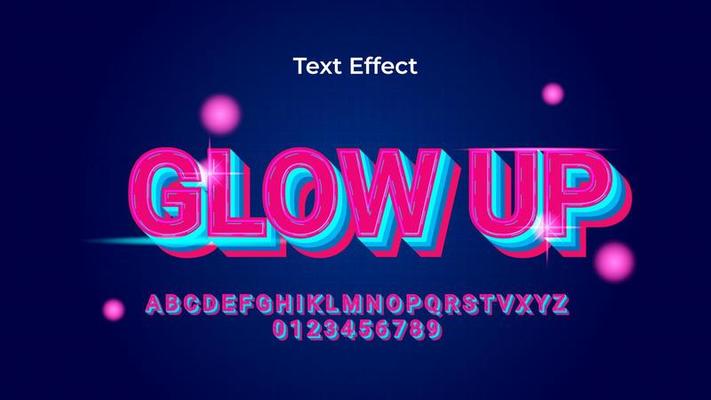 Glow Up Text Effect EPS Premium