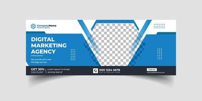 Marketing Agency and Webinar business conference social media cover banner template or web banner, corporate banner, advertising, timeline cover, header, business webinar banner editable template vector