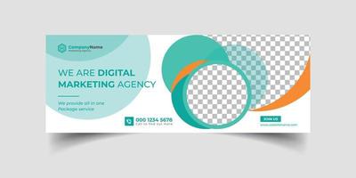 Marketing Agency and Webinar business conference social media cover banner template or web banner, corporate banner, advertising, timeline cover, header, business webinar banner editable template vector