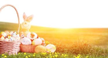 Funny Easter bunny. Happy Easter holiday concept. photo