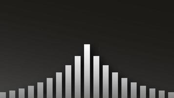 symmetric diagram bar chart with gradient metal color for texture and presentation background template photo