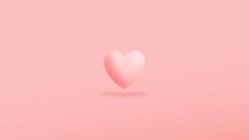 simple single 3d floating heart love for wallpaper and presentation background template photo