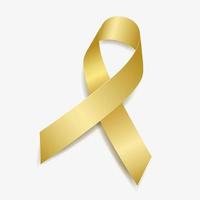 conciencia de la cinta dorada cáncer infantil, neuroblastoma, retinoblastoma. aislado sobre fondo blanco. ilustración vectorial
