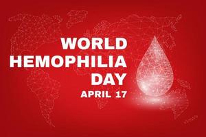 World Hemophilia Day concept. Banner template with glowing low poly. Futuristic modern abstract background. Isolated on dark background. Vector illustration.