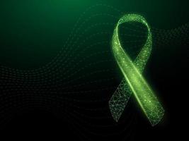 Glaucoma Awareness Month concept. Banner with green ribbon awareness and text. vector