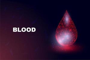 concepto del día mundial de los donantes de sangre. plantilla de banner con poli bajo brillante. abstracto moderno futurista. ilustración vectorial vector