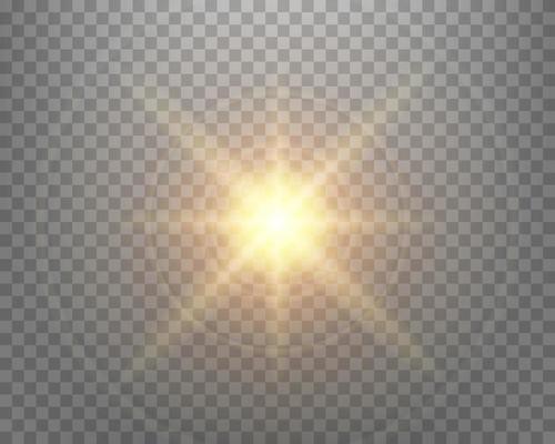 Sunlight lens flare, sun flash with rays and spotlight.