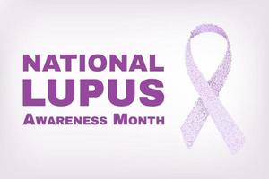 día mundial del lupus. plantilla de banner con cinta morada. ilustración vectorial vector