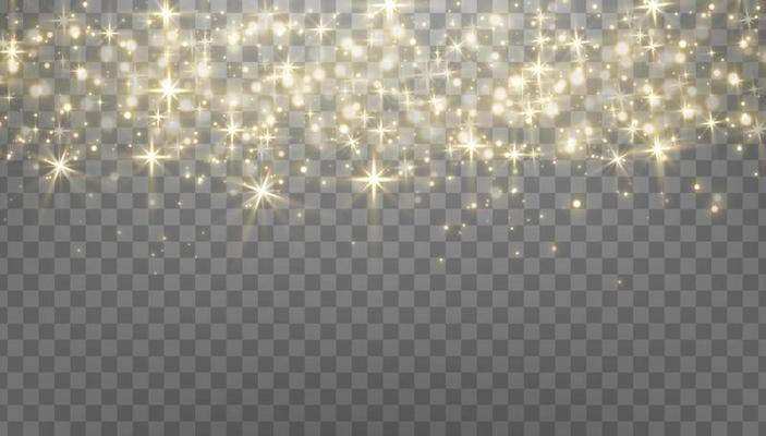 Silver glitter sparkle on a transparent background. Silver Vibrant  background with twinkle lights. Vector illustration Stock Vector