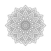 mandala decoración ornamento línea arte vector. diseño de patrón de mandala de flores en blanco y negro. arte de línea de ornamento de mandala floral de estilo árabe. elemento de decoración de mandala para colorear páginas. vector
