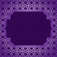 Arabic islamic frame background with pattern design vector