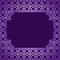 Arabic islamic frame background with pattern design vector