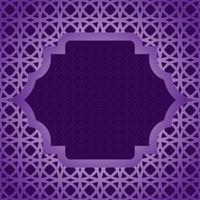 Arabic islamic frame background with pattern design vector