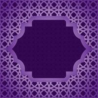 Arabic islamic frame background with pattern design vector