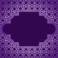 Arabic islamic frame background with pattern design vector