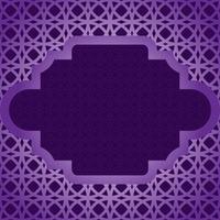 Arabic islamic frame background with pattern design vector