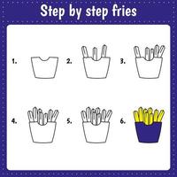 fries step by step vector