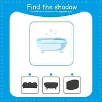 Find the shadow. Bathroom vector