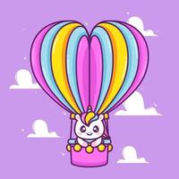 cute unicorn inside air balloon