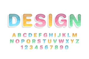 decorative colorful Font and Alphabet vector