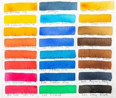 Colorful watercolor brush strokes background isolated on white. Set of watercolor brush stripes. Ink strokes. Flat kind brush stroke. photo