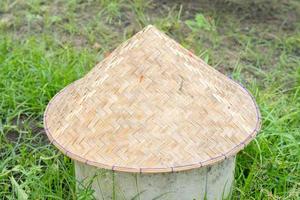 Vietnamese conical Non La hat. Close-up. photo