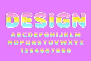 decorative cute colorful rainbow alphabet vector