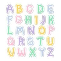 decorative colorful Font and Alphabet vector