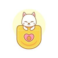 cute cat in the pocket vector