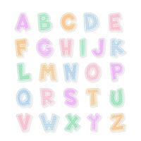 decorative colorful Font and Alphabet vector