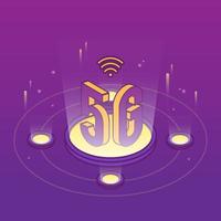 glowing 5G network virtual illustration vector