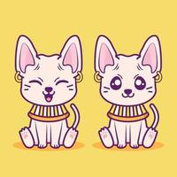 cute sphynx cat with different expression vector