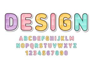 decorative colorful Font and Alphabet vector