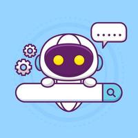 search engine optimization with cute robot vector