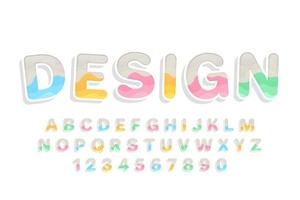 decorative colorful Font and Alphabet vector