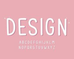 decorative handmade Font and Alphabet vector