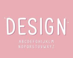 decorative handmade Font and Alphabet vector